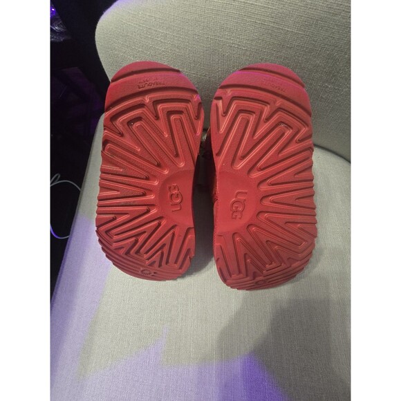 UGG Lemmy II Toddler Boots Red Suede Size 11 • Zip & Lace • Fleece Lined Chukka - Picture 4 of 10